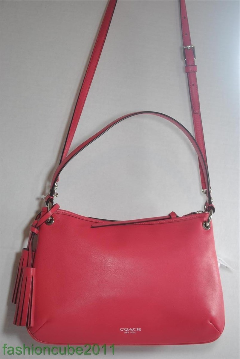 新品未使用 COACH レザー手袋 バーガンディ ピンク New Coach Legacy Leather Double Gusset Crossbody Pink