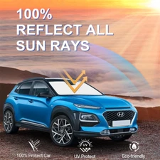 JJMY For 2024 2025 Hyundai Kona Car Front Windshield Sun Shade UV Block Cover