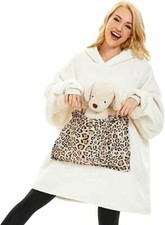 Oversized Wearable Blanket Hoodie Sweatshirt Extra Warm Long With Giant Pocket