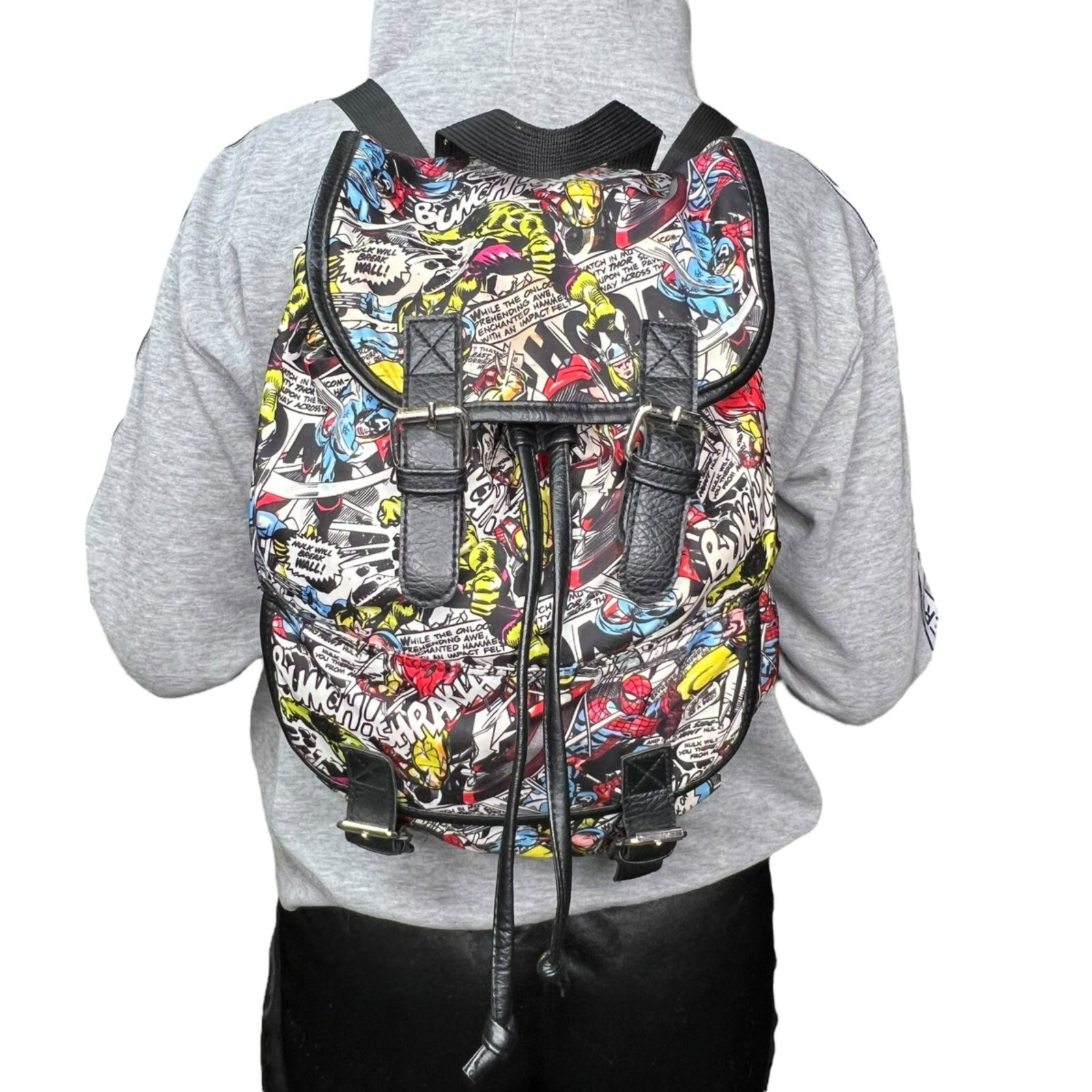 Marvel Flap Over Comic Slouch Backpack Loungefly … - image 1