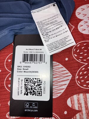 その他 N, Arcteryx Arc'word Logo T-Shirt In Moonlit Blue Women's S Small NWT