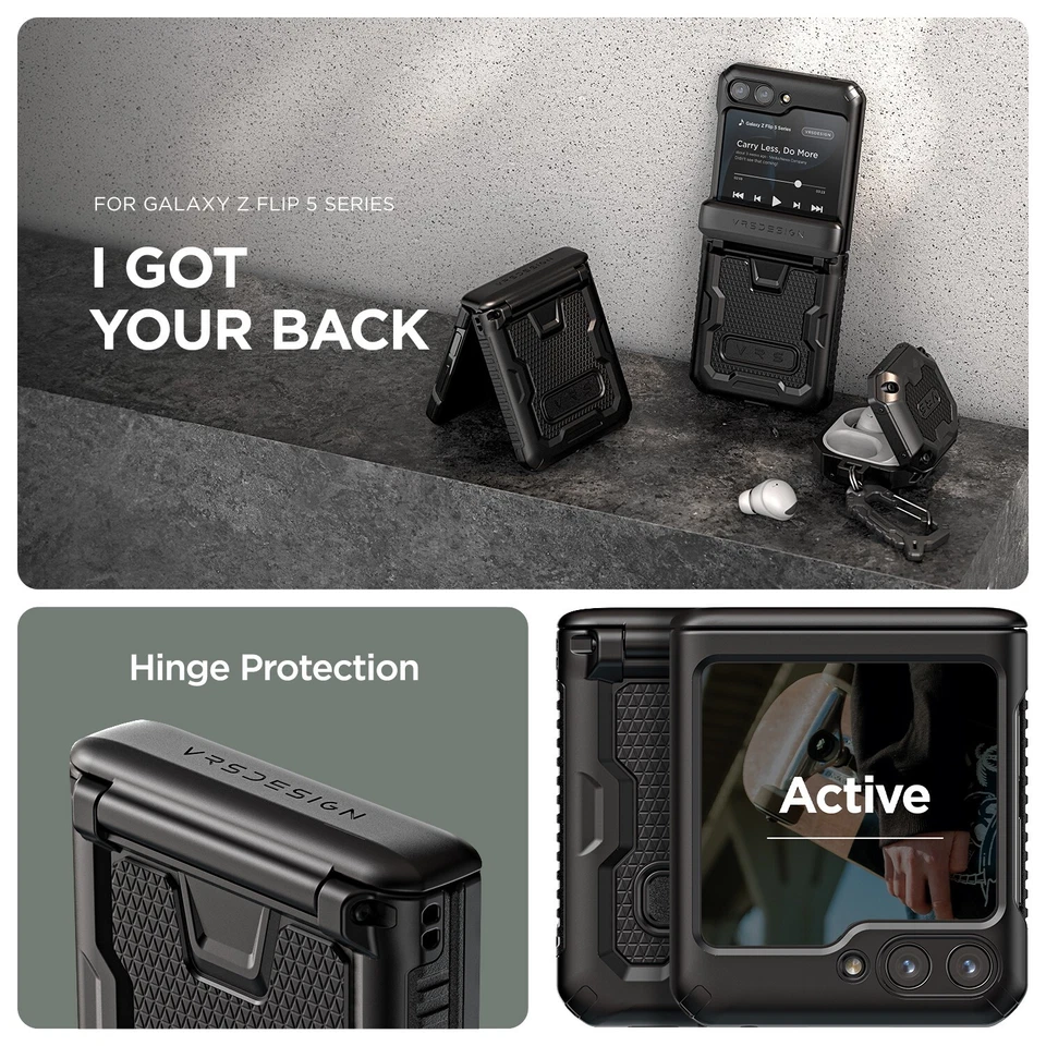 Capa dobradiça completa e ajuste robusto VRS [Terra Guard Active] para Galaxy Z Flip 5 - Imagem 4 de 4