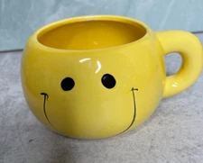 Happy Face Emoji  Mug Smile Coffee Tea Cup Planter Oversized Thick handle