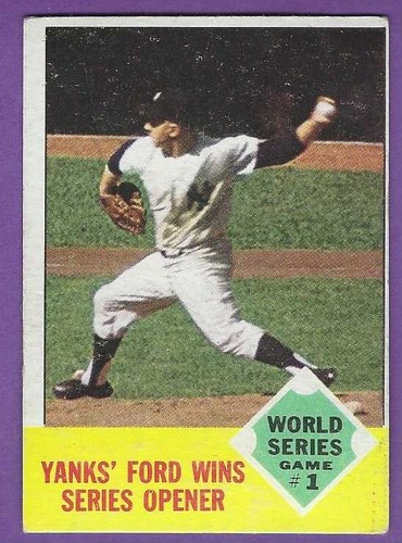 1963 Topps - #142 WS Spiel #1 Yanks' Ford Wins Serie Öffner - G +