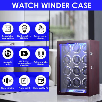 Watch Winder for 12 Automatic Watches with 12 Quiet Japanese
