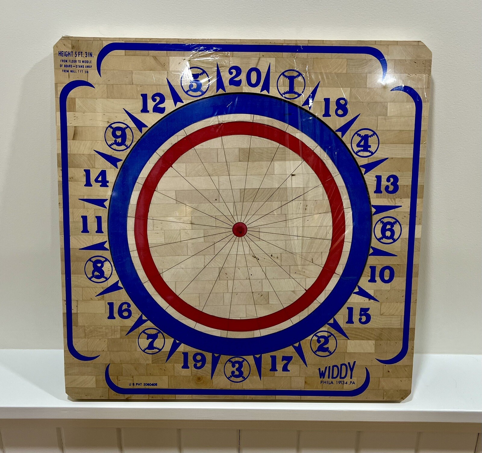 Widdy Wooden Wood Board Dartboard Dart Made In USA BRAND NEW STILL IN