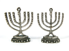 Silber Menorah Anh&auml;nger Judaica