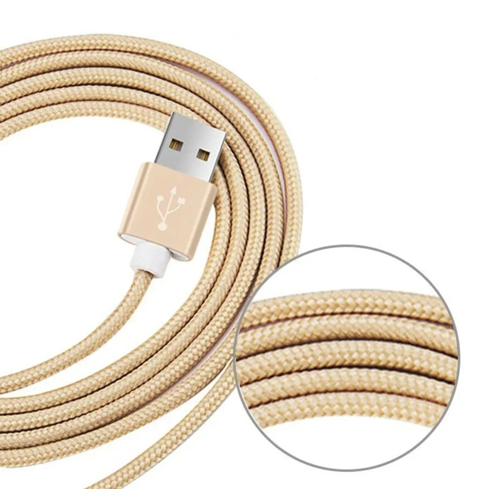 3X 10FT Micro USB Braided Fast Charger Data Sync Cable Cord For Samsung Android - Image 2 of 4