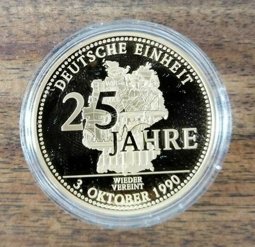 25 Jahre Deutsche Einheit Münze 24 Karat Gedenkmünze ~ 3. Oktober 1990 - 25 Jahre Deutsche Einheit ~ 24 Karat
