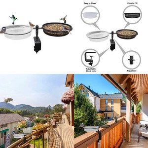 Urban Deco Deck Bird Feeders Deck Mount Bird Bath Spa For Dual Use