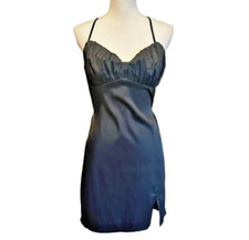 Shein Women's M Black Satin Sexy Slip Dress Tie Back Spaghetti Strap