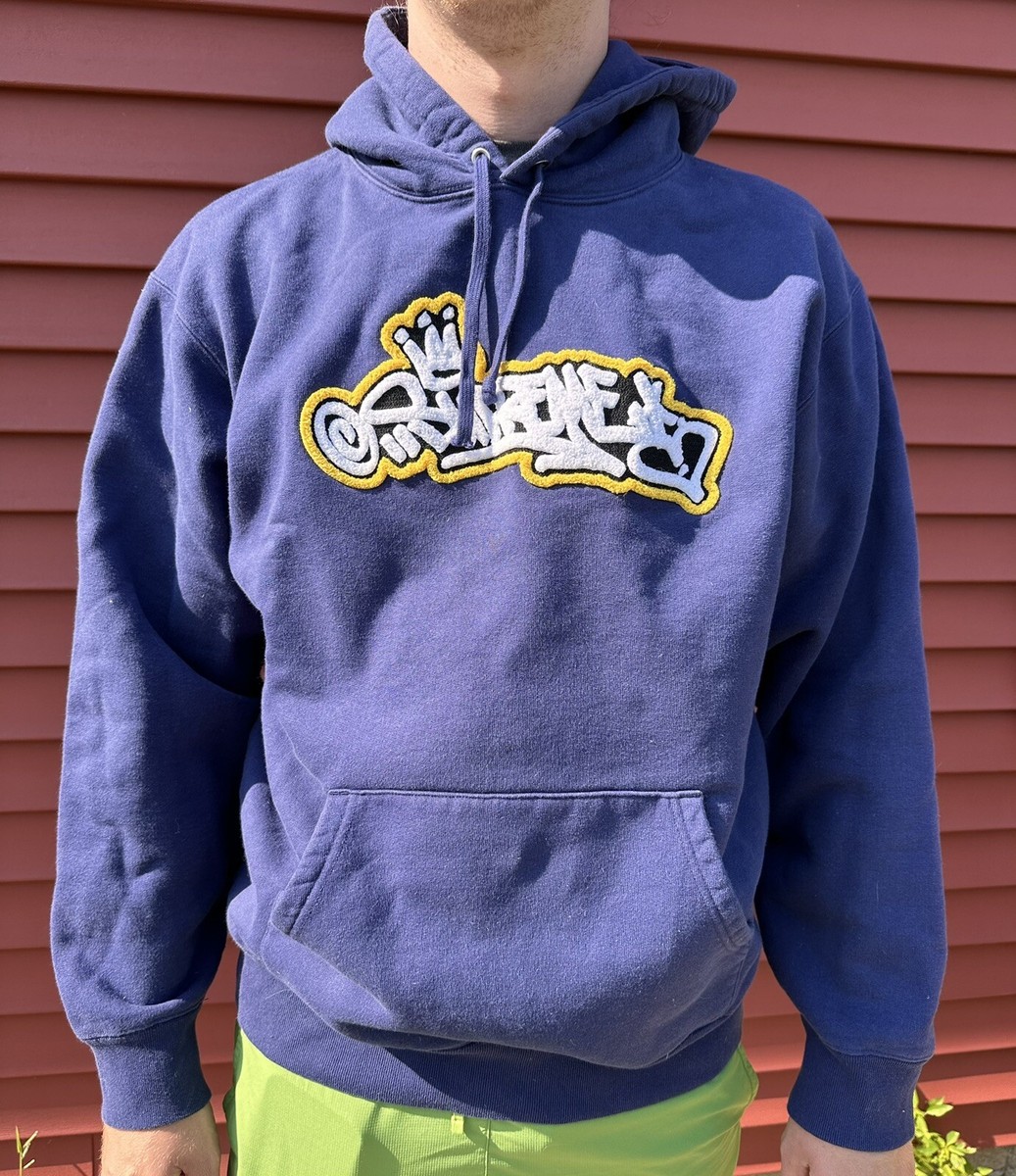 Supreme Handstyle Logo Hoodie Purple/Washed Navy SS21 | eBay 