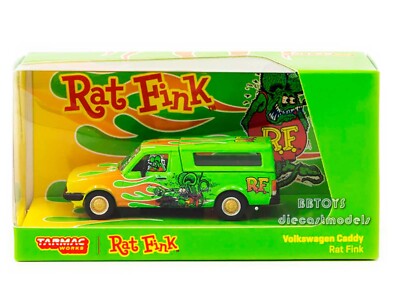VOLKSWAGEN CADDY PICKUP W/SHELL RAT FINK 1/64 SCHUCO & TARMAC WORKS T64S-013-RF1