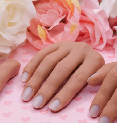 ￼Poseable Silicon Acrylic Nails Practice Female Hand Manicure Practice Hand