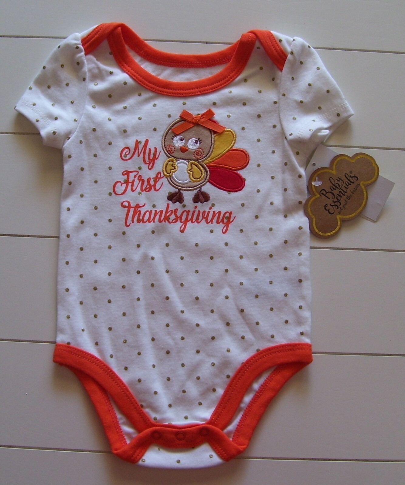 Girls Baby Essentials 1 Pc My First Thanksgiving Bodysuit Sz 9M
