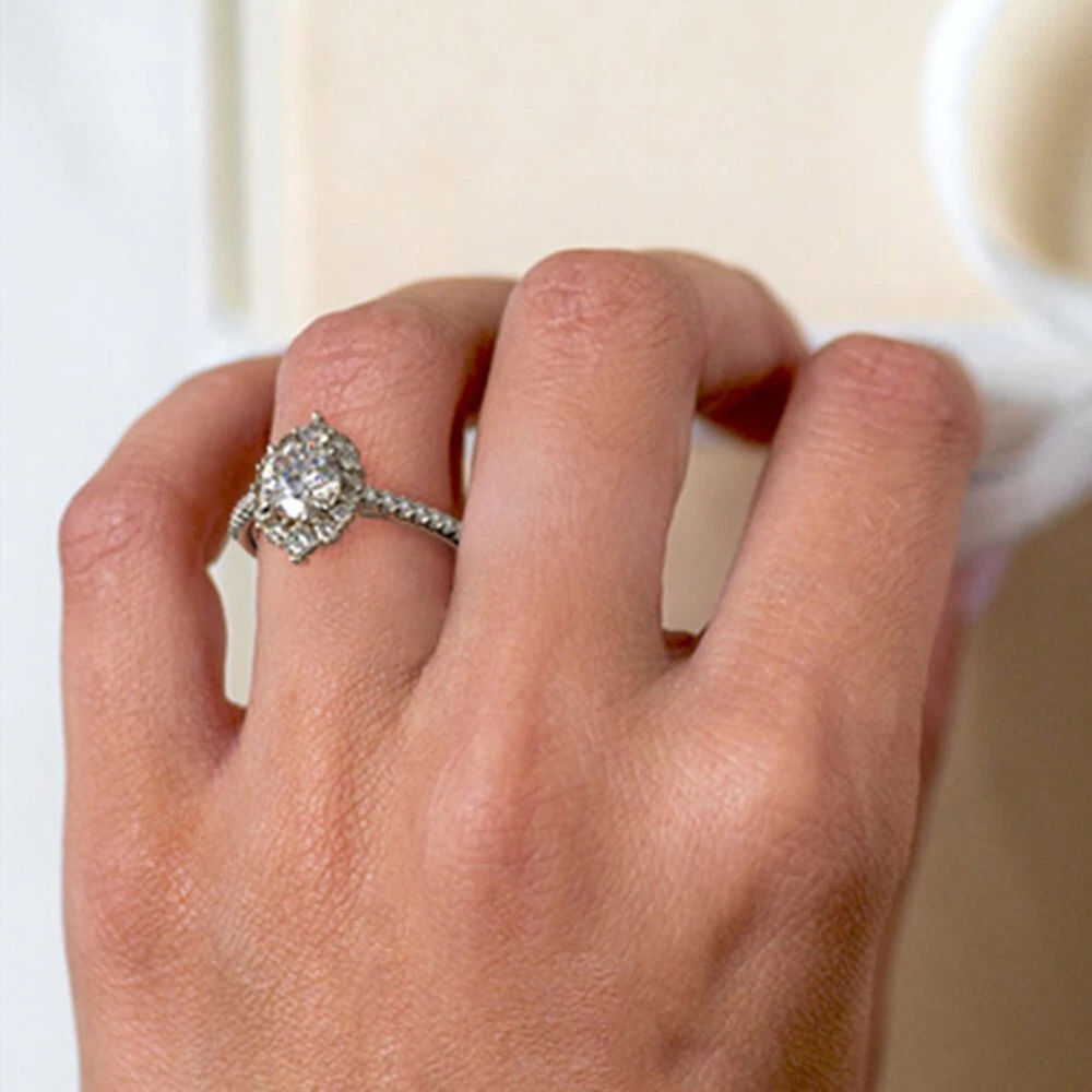 Igi Certifi GIA Bague Diamant Rond 1.26 Carat Labo Created Solide