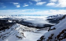 Landscape nature snow clouds cold tundra Custom Gaming Mat Desk