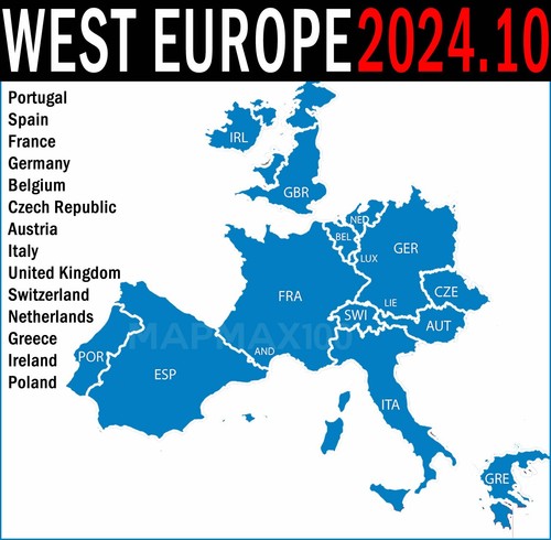 Western Europe GPS NAVIGATION Map 2024.10 for GARMIN DEVICES - LATEST MAP -