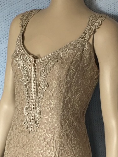 Tan Elegant Lace Casual, Beach, Western Wedding Attendant Dress, XXXL - Picture 11 of 11