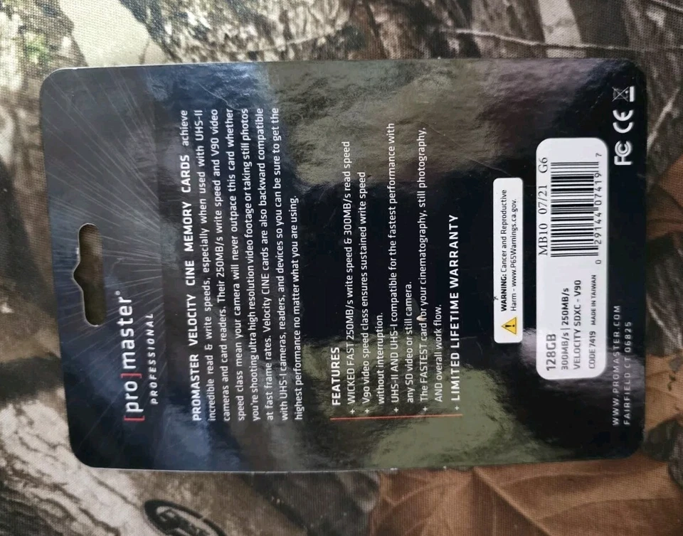 Pro Master Professional Memory 128GB 2000X VELOCITY CINE - Image 2 of 2