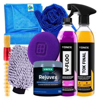 Vonixx Complete motorcycle wash kit (8 units) shampoo + wax + gloves