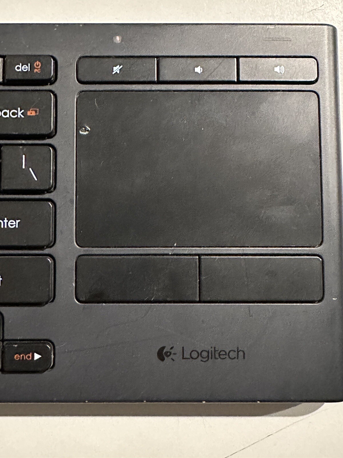 Logitech K830 Illuminated Living Room Keyboard With USB dongle And Charging Cord