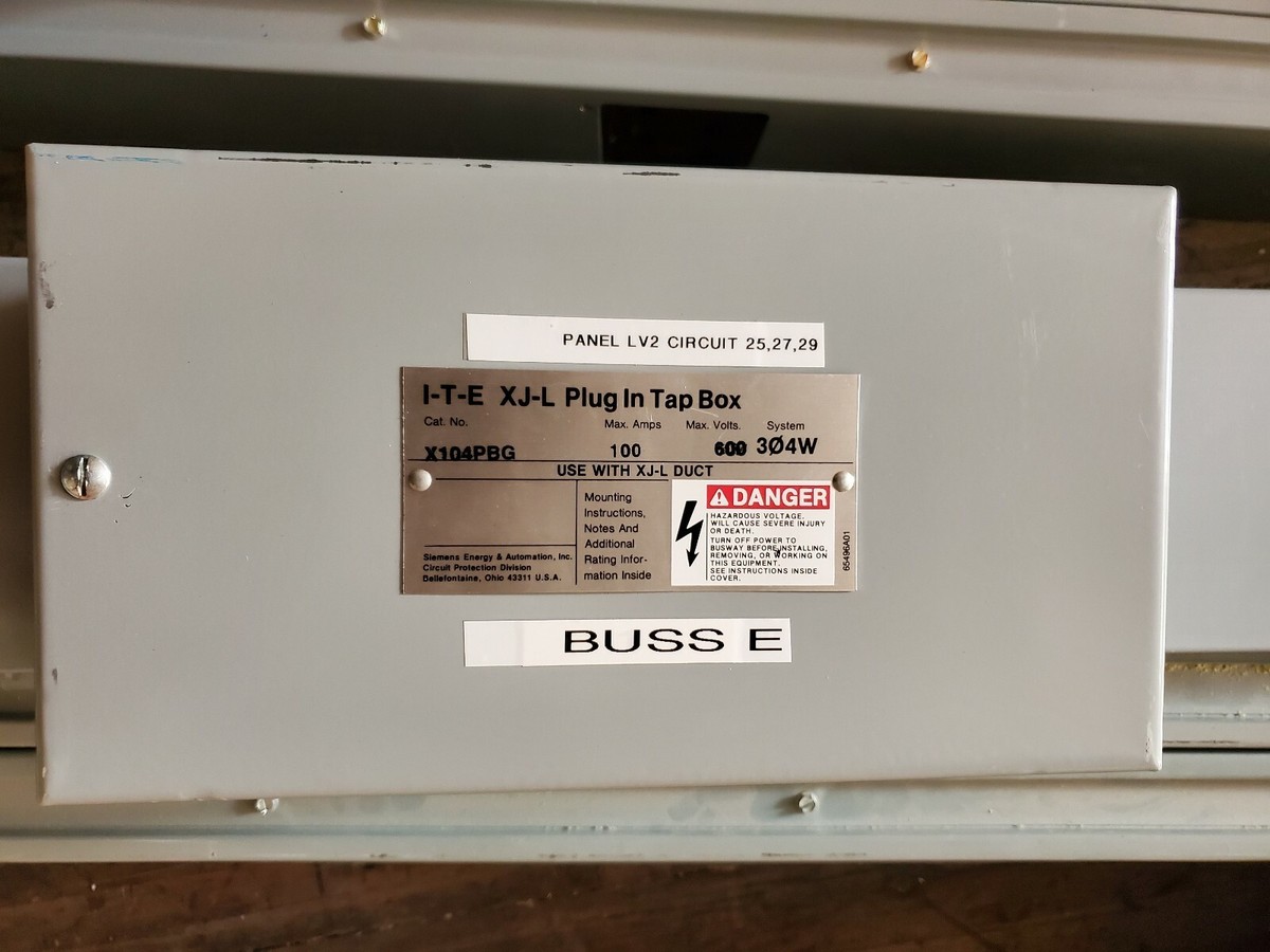 Used Siemens XJ-L Busway Plug-In Unit - 100A 277/480V AC 3PH 4W - XC1004GIG