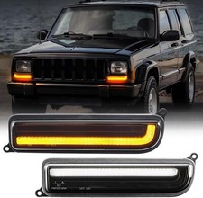 2pcs For 97-2001 Jeep Cherokee Xj Led Front Corner Turn Signal Drl Parking Light