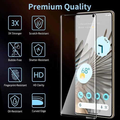 Entronix Clear Screen Protector Compatible with Pixel 6 Pro - 2 Piece Combo - Photo 3 sur 7
