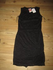 SCHWARZES KLEID GRÖSSE 8 NEU & ETIKETT AUSWÄHLEN STICKEREI ÜBERFUTTER ÜBERFUTTER