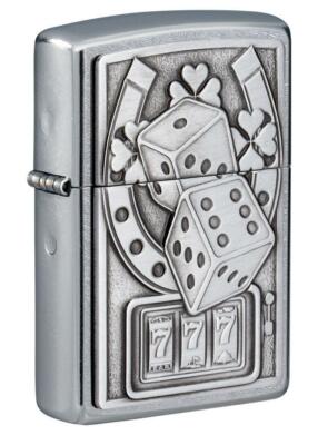 Zippo Windproof Lucky Emblem Lighter, Horshoe, Dice, Shamrock