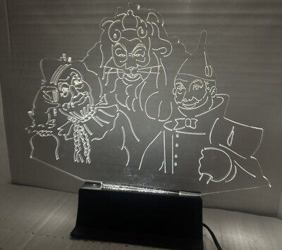 Vtg The Wizard Of Oz Characters Clear LIGHT Up Acrylic Sculpture Buzzy Trusaini