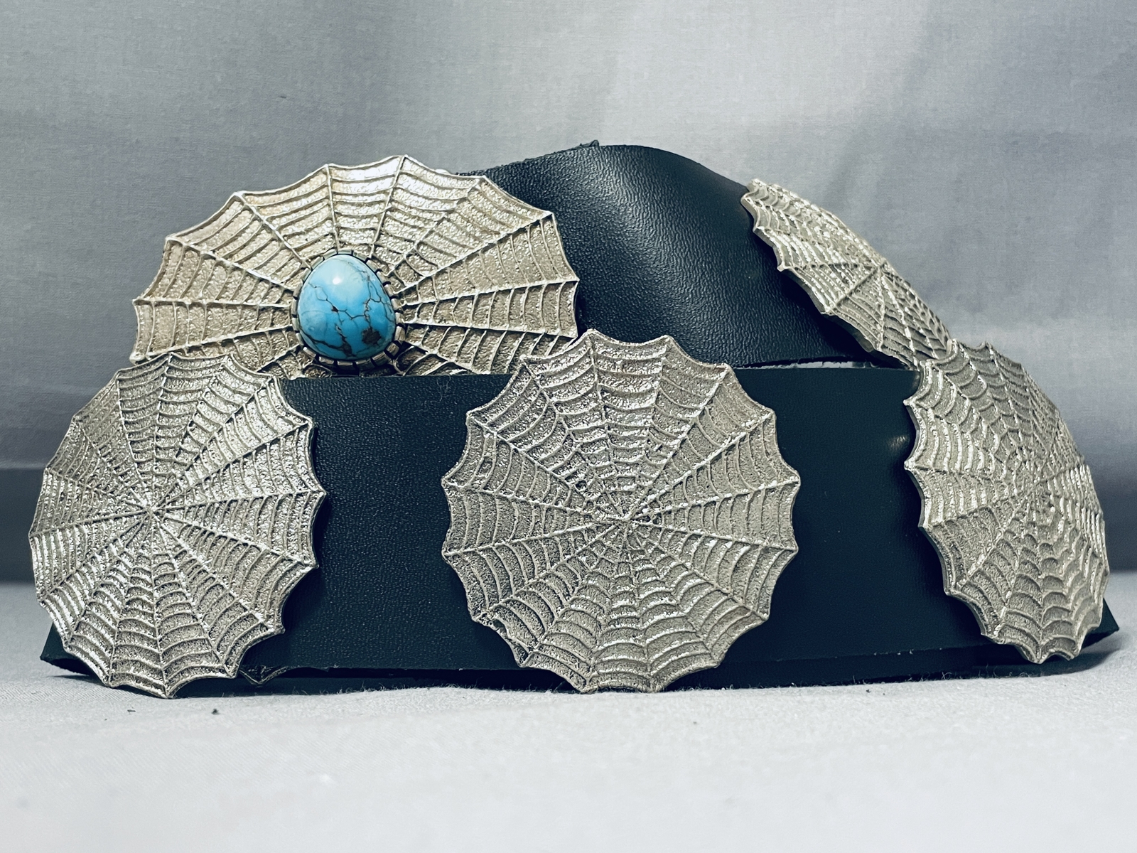621 Gram Spiderweb Vintage Native American Navajo Turquoise Sterling Silver Concho Belt- Wow! 621 Gram Spiderweb Vintage Native American Navajo Turquoise Sterling Silver Concho Belt- Wow!