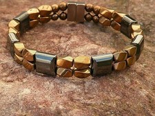 100 Magnetic Hematite Copper n Black Bracelet Anklet 2 row Strong