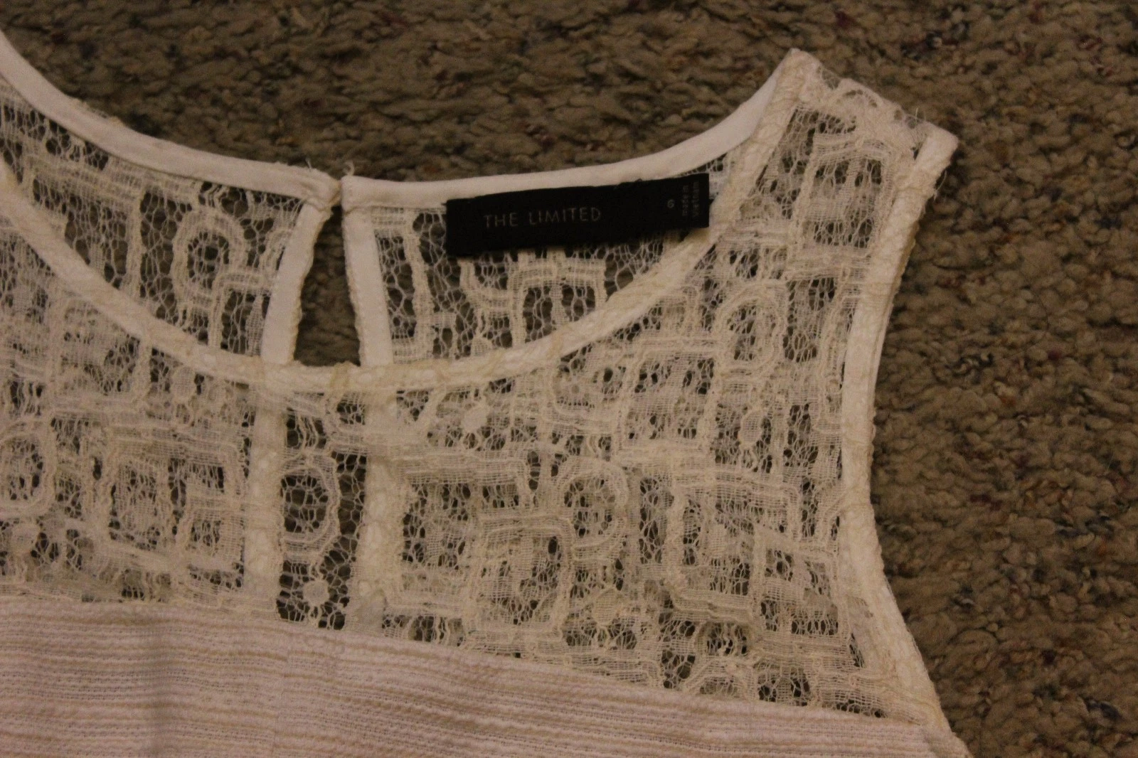 OFF WHITE The Limited Lace Top Dress Size 6 Off White Cream Knee Length Dress EUC