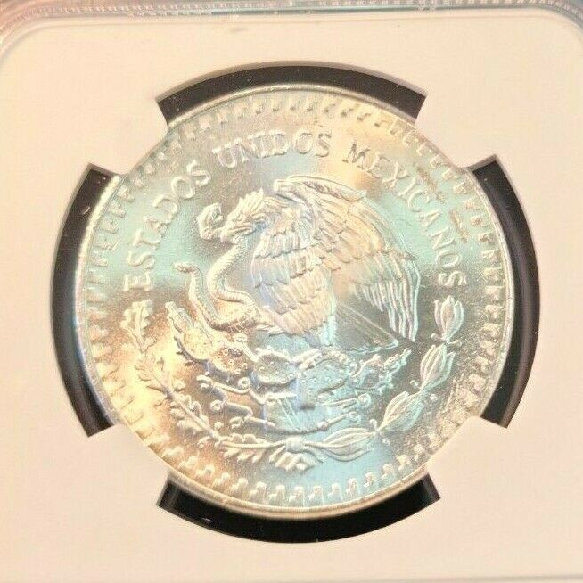 レアメダル1 1984 MEXICO SILVER LIBERTAD 1 ONZA NGC MS 66 MINT ERROR