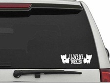 CW2156 "I Love My Yorkies" Vinyl Die Cut Car Truck Window Decal Sticker Laptop