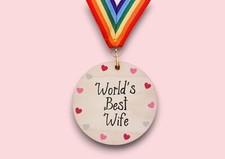 World's Best Wife Medal - Valentine's Day Gift, ideal birthday christmas present