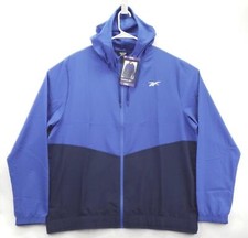 NEW Reebok Hoodie Mens 2XL Blue Drawcord Regular Fit Full Zip