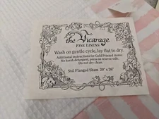 Pillow Sham Standard 20x26in Vicarage Fine Linens White and Pink New w/ Tag