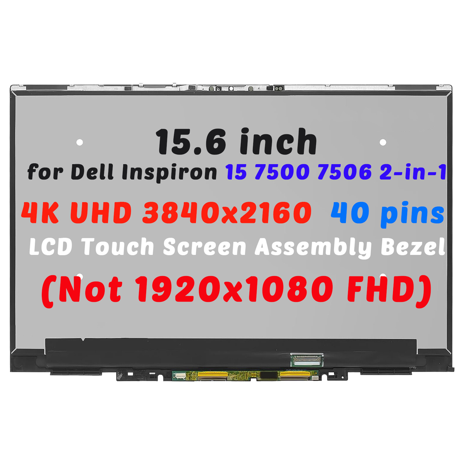 15.6" for Dell Inspiron 15 7506 2-in-1 P97F P97F004 LCD Touch Screen ...