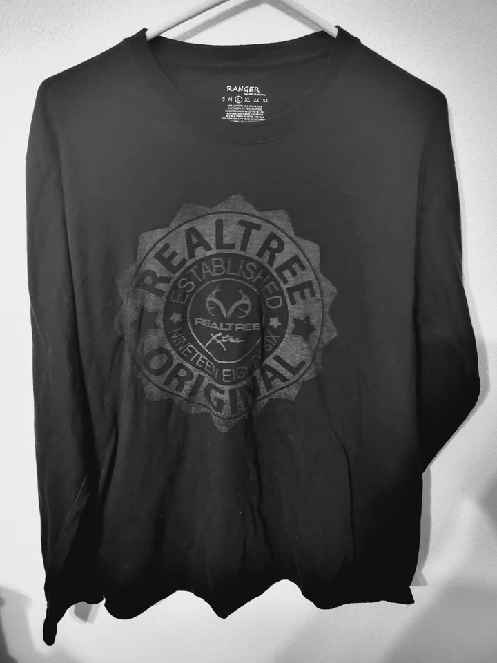 Ranger Real Tree T Shirt Mens Size L Black Brown L Sleeve 28 L 24 Across Front C - Image 3 of 4