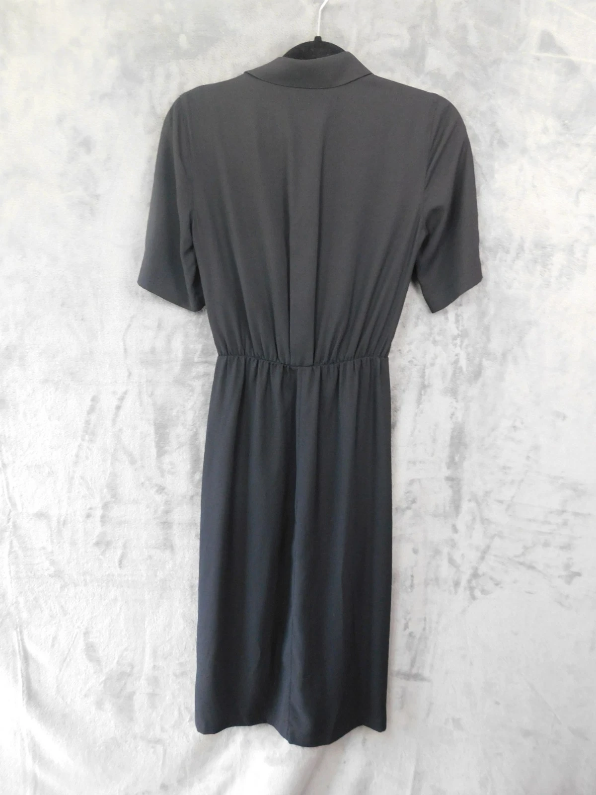 Kate Spade Vestito Donna 2 Camicia Nera Bottoni Midi Cintura Capsula Minimalista