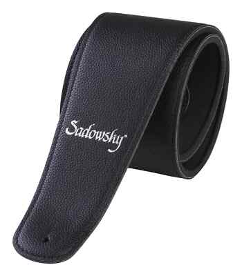 Sadowsky Synthetic Leather Bass Strap with Neoprene Padding - Black with Silver
