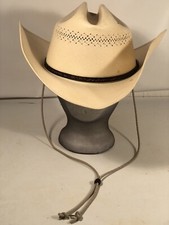 Stetson Ranch Natural Cattleman 100X Straw Cowboy Hat 7 3/8 Made In USA
