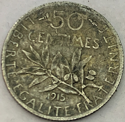 激レア大幅値下げ中 french vintage 100%リネン 50s 60s Historical Treasure: Rare France 50 Centimes, 1915 Coin!