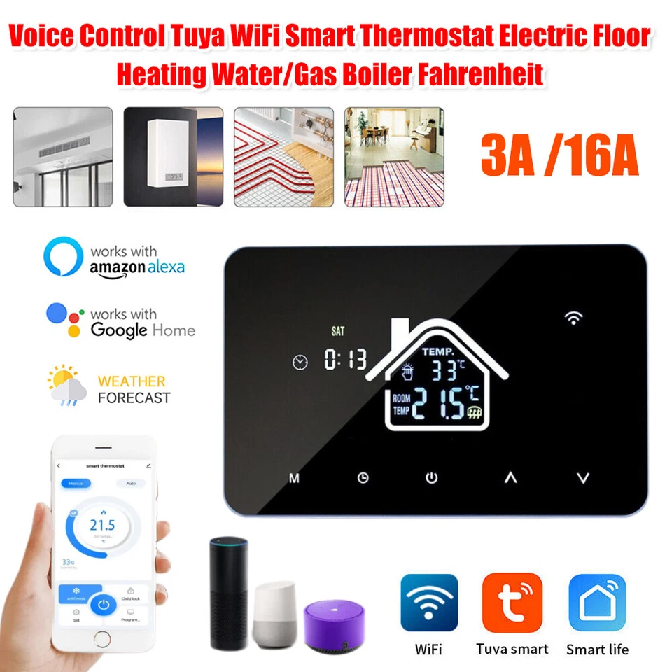 Tuya WiFi Smart Thermostat Raumthermostat Heizungssteuerung Fußbodenheizung 220V - Bild 2 von 4