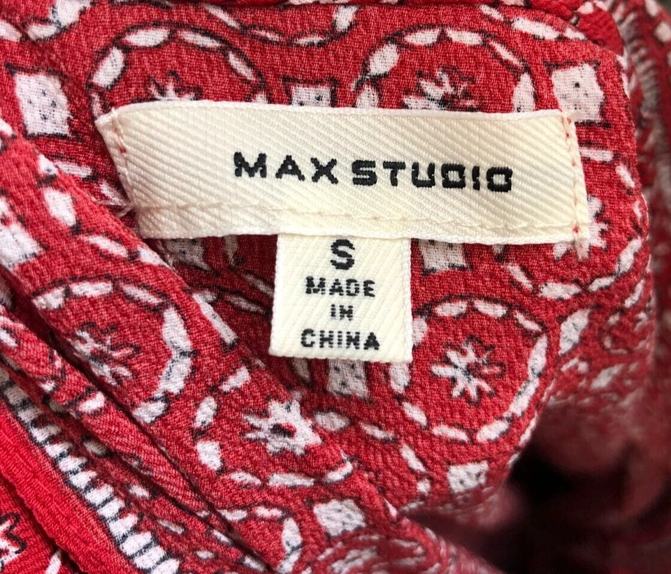 Mameluco Max Studio Para Mujer S Rojo Rayas Sin Mangas Cuello Sobrepelliz Poliéster Foto 3 de 4