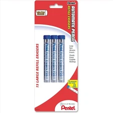 Latex-Free Eraser Refills, Pack of 15 for Various Mechanical Pencils