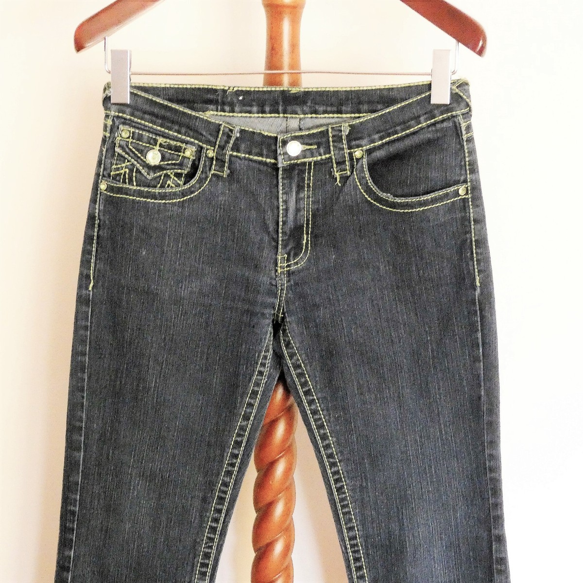 True Religion Disco Julie Big T Straight Leg Jeans size 24
